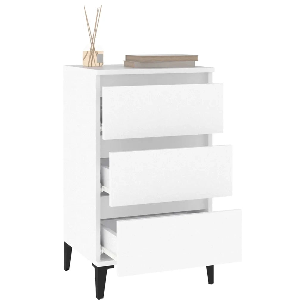 Comodino Bianco 40x35x70 cm in Legno Multistrato 819668