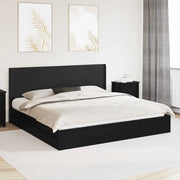 Struttura del letto con stoccaggio e testata Nero 200 x 200 cm