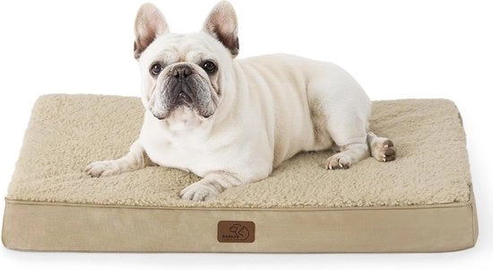 Letto per cani piccoli - 76 x 51 x 7,6 cm cuscino per cani morbido materasso per cani lavabile materasso per cani per piccoli cani, beige