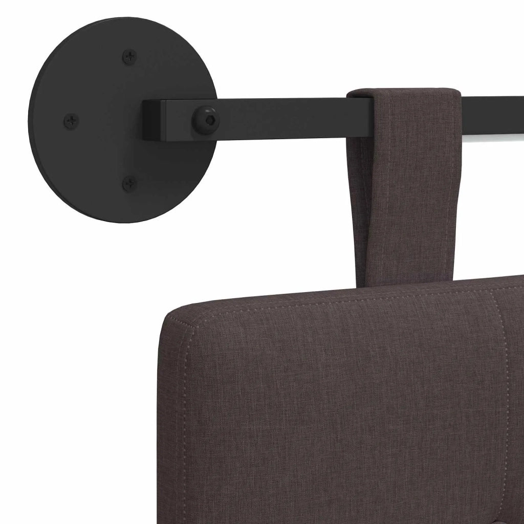 Testiera sospesa Con luce LED Marrone Scuro Tessuto