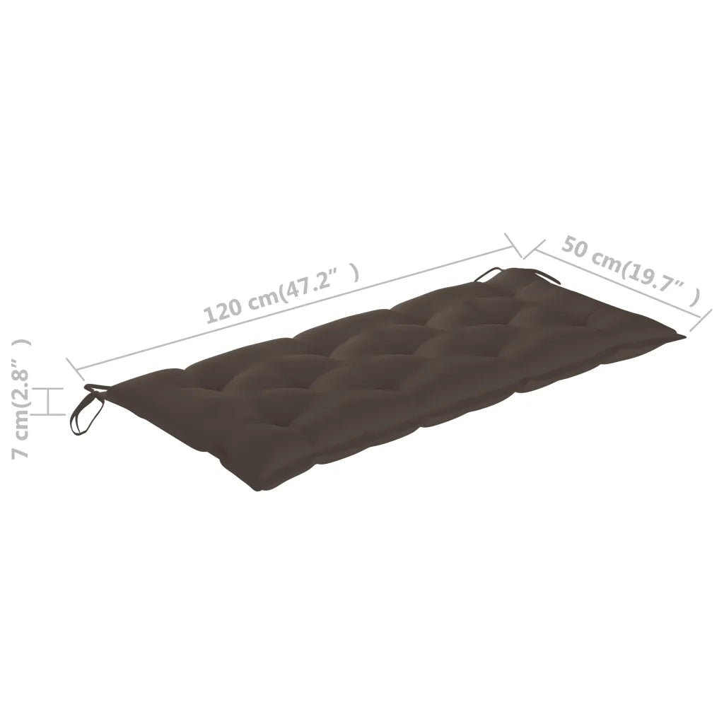 Panca da Giardino con Cuscino 120 cm in Massello di Acacia 3063791