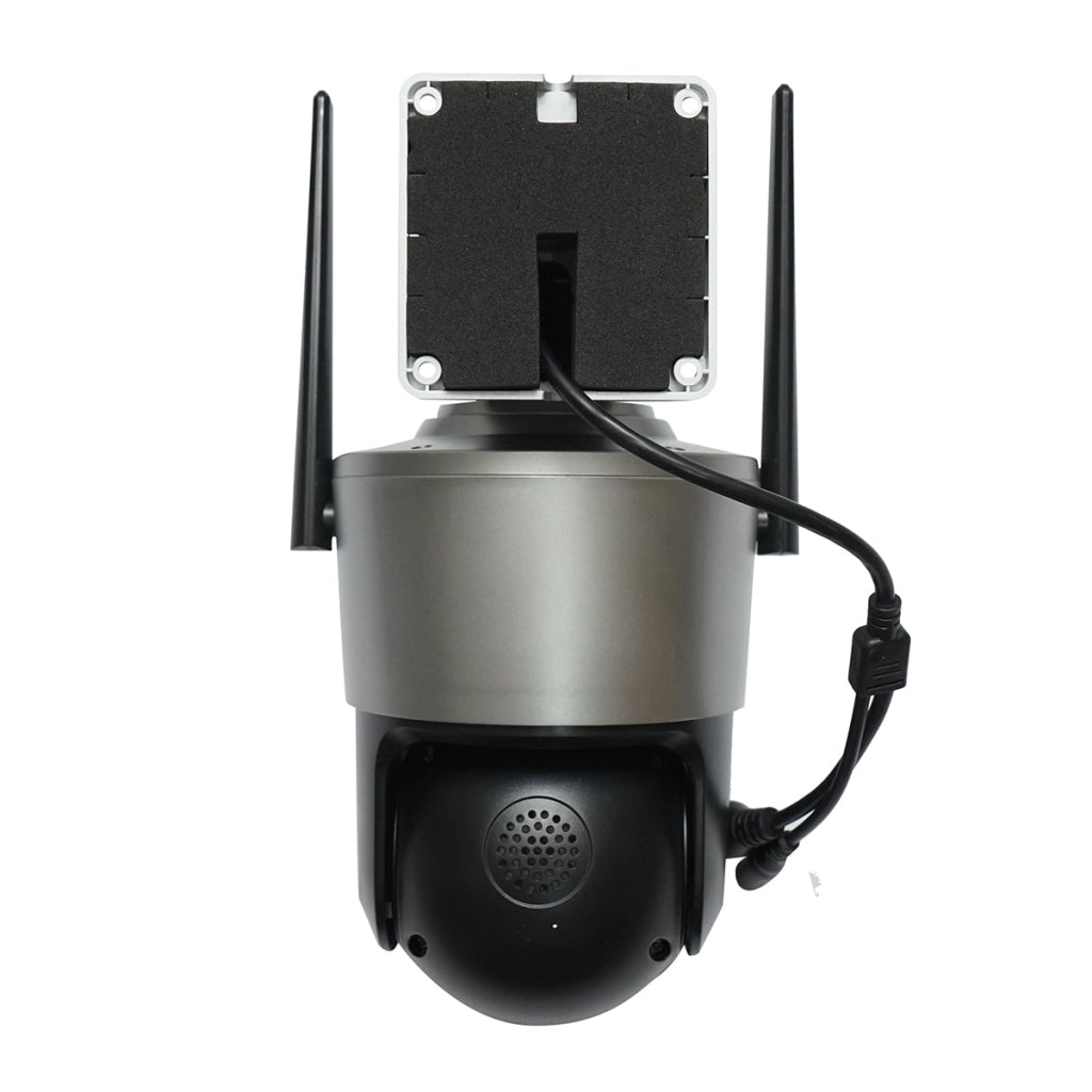Telecamera di sorveglianza con 4 lenti, 3 obiettivi da 12 MP, 2 CPU dual control, P2P WIFI 2.4G, PTZ con sensore di movimento, allarme, visione notturna, rilevamento umano AI e applicazione iCSee