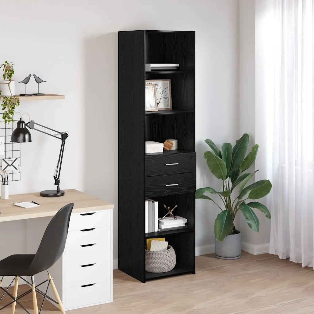 Credenza Rovere Nero 45 x 42,5 x 185 cm Legno multistrato