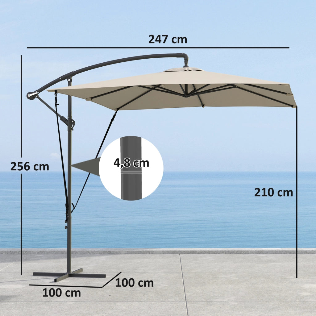Parasole da giardino esterno ¨C zephmum ¨C 2,5x2,5 m kaki