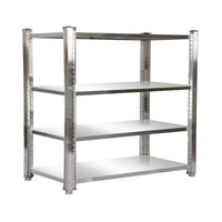 Scaffale in acciaio inox 180x50x155cm 4 ripiani per uso domestico e professionale