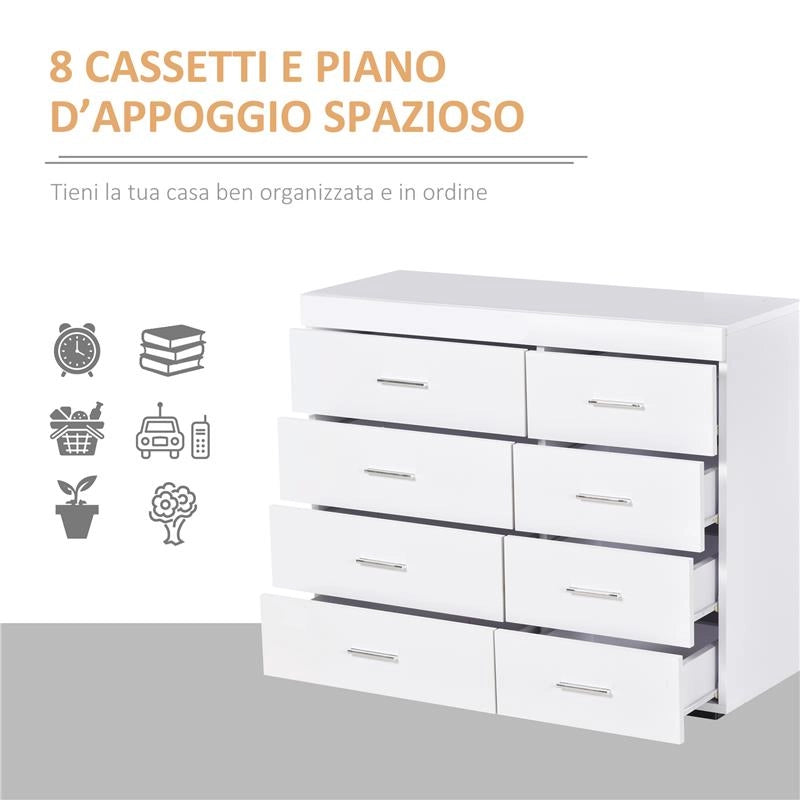 CASSETTIERA PER CASA E UFFICIO 90 X 35 X 73 CM IN LEGNO BIANCO