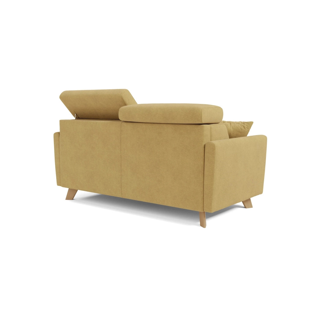 Francy Divano letto matrimoniale con poggiatesta regolabili in tessuto impermeabile e smacchiabile T17 180 cm (mat. 140x197) giallo
