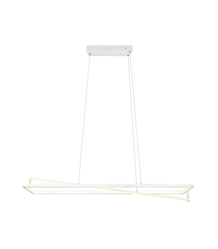 Lampada a Sospensione da Interno a led in Metallo Bianco Opaco