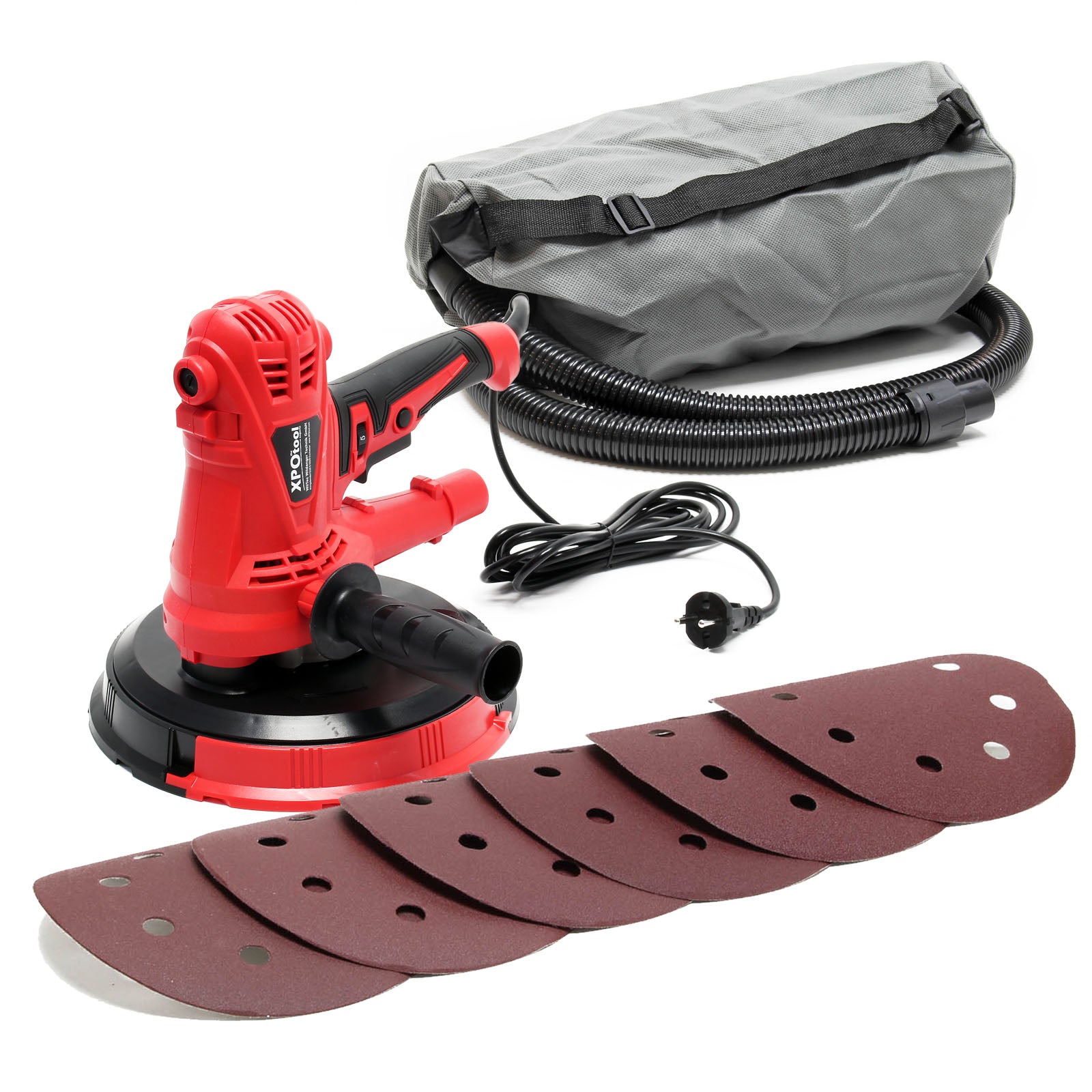 Levigatrice 1280W Con aspirazione, disco di levigatura da 215 mm e impugnatura supplementare