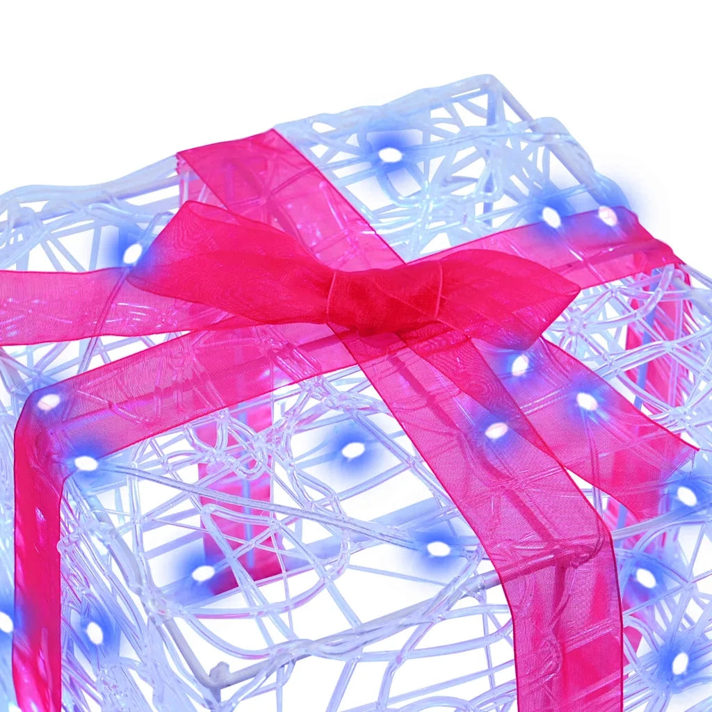Scatola Regalo con 60 LED 3 pcs Blu 20 x 20 x 20 cm Acrilico