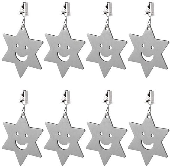 Set di accessori per tavolo all'aperto - 8 pezzi - Acciaio inossidabile - Clip stabili - Adatto per picnic e cena