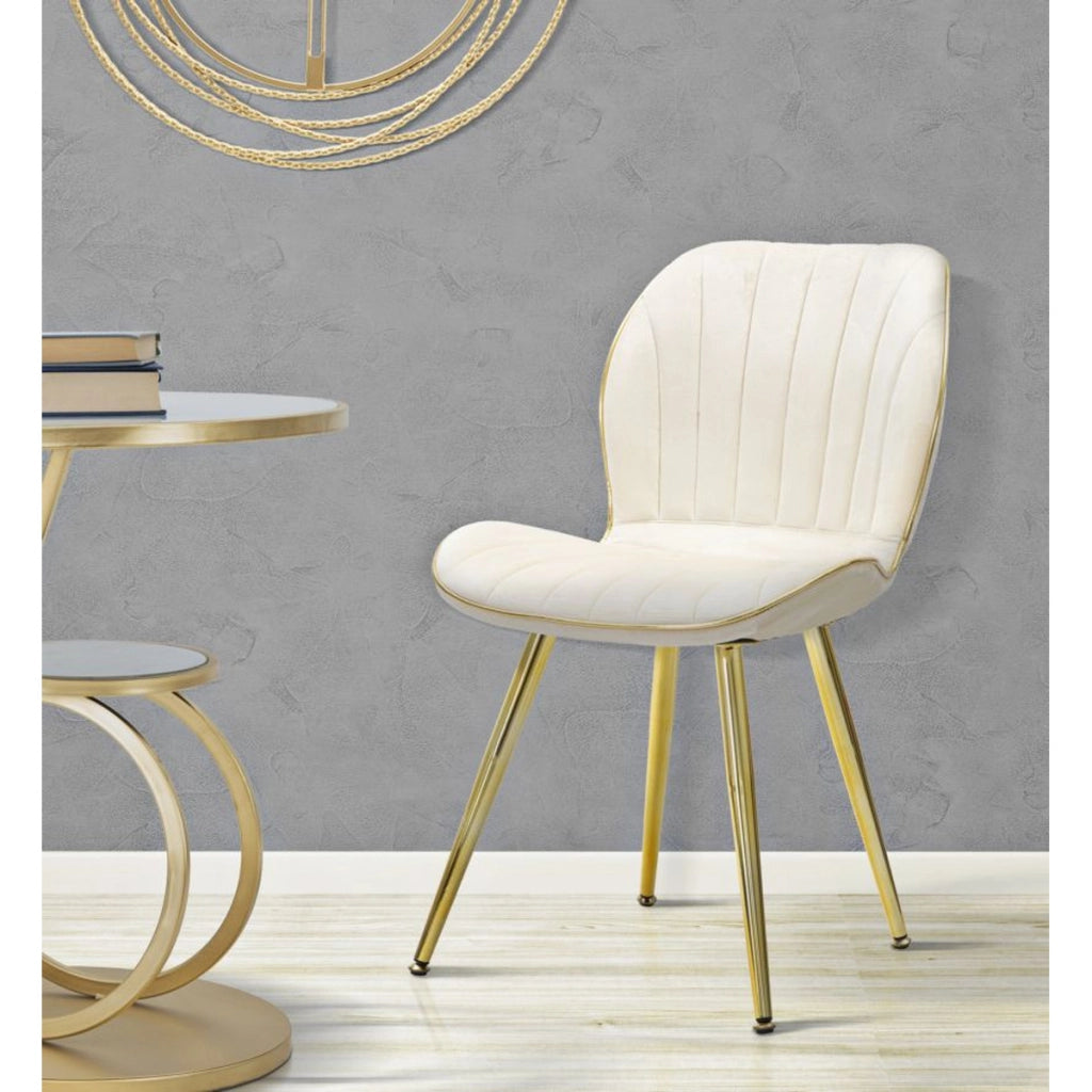 Set di 2 Sedie VKH383, Beige, Metallo, 46x58x77 cm
