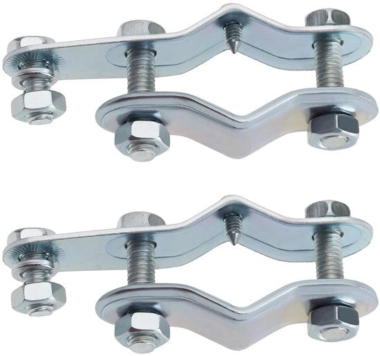 Supporto per Dynamo - 2 Pezzi - Cinghia Metallica - Adatta alla Vara da 11mm a 25mm - Argento - Materiale Resistente - Supporto per Bicicletta