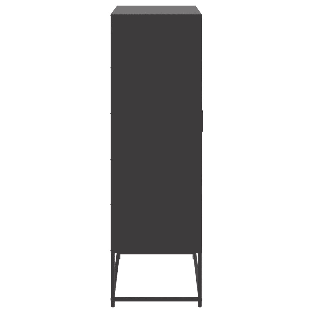 Credenza Nera 68,5x38,5x123,5 cm in Acciaio 846494