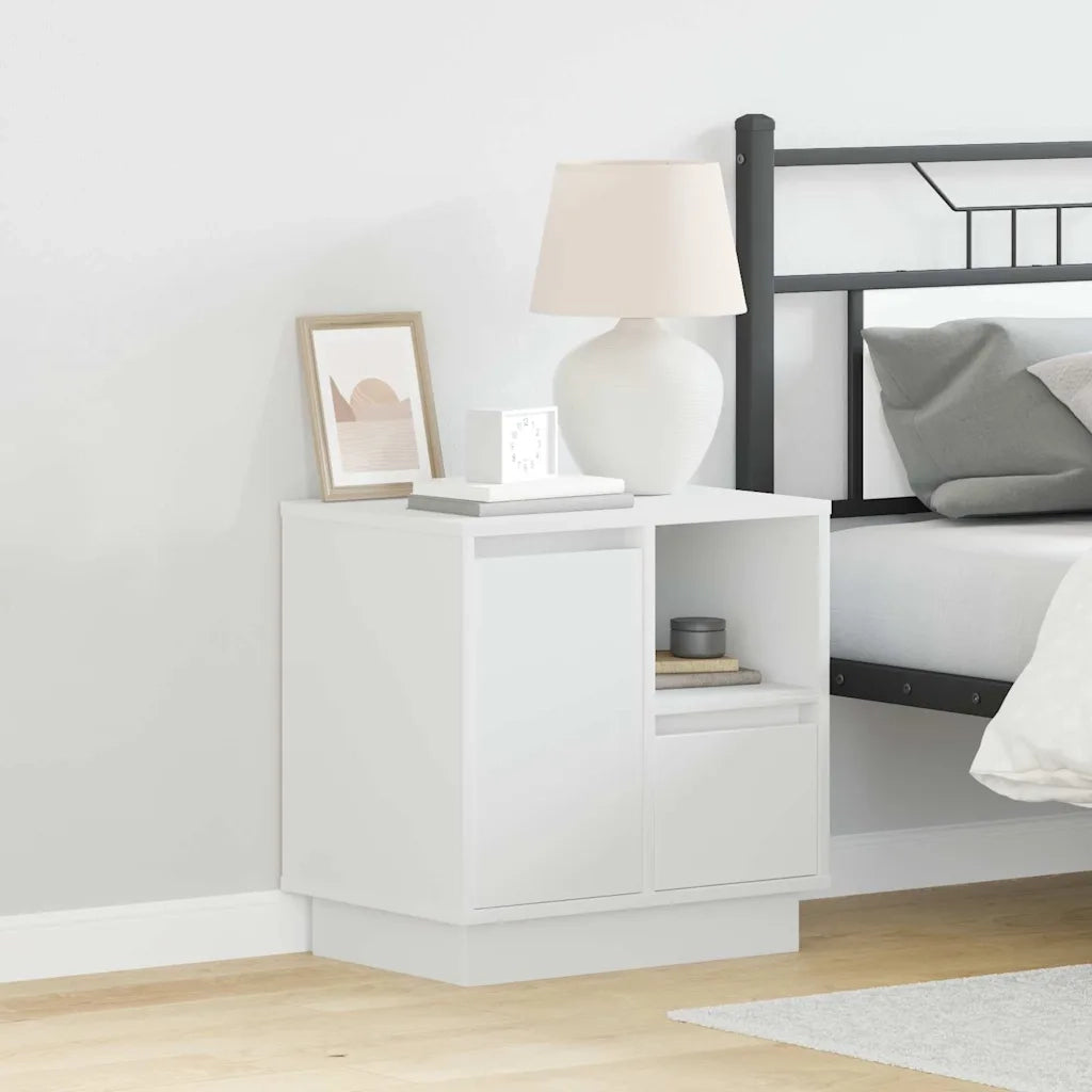 Set di 2 Comodini | Armadio da Notte | Mobiletto da notte con cassetto Bianco 50 x 34,5 x 50 cm.