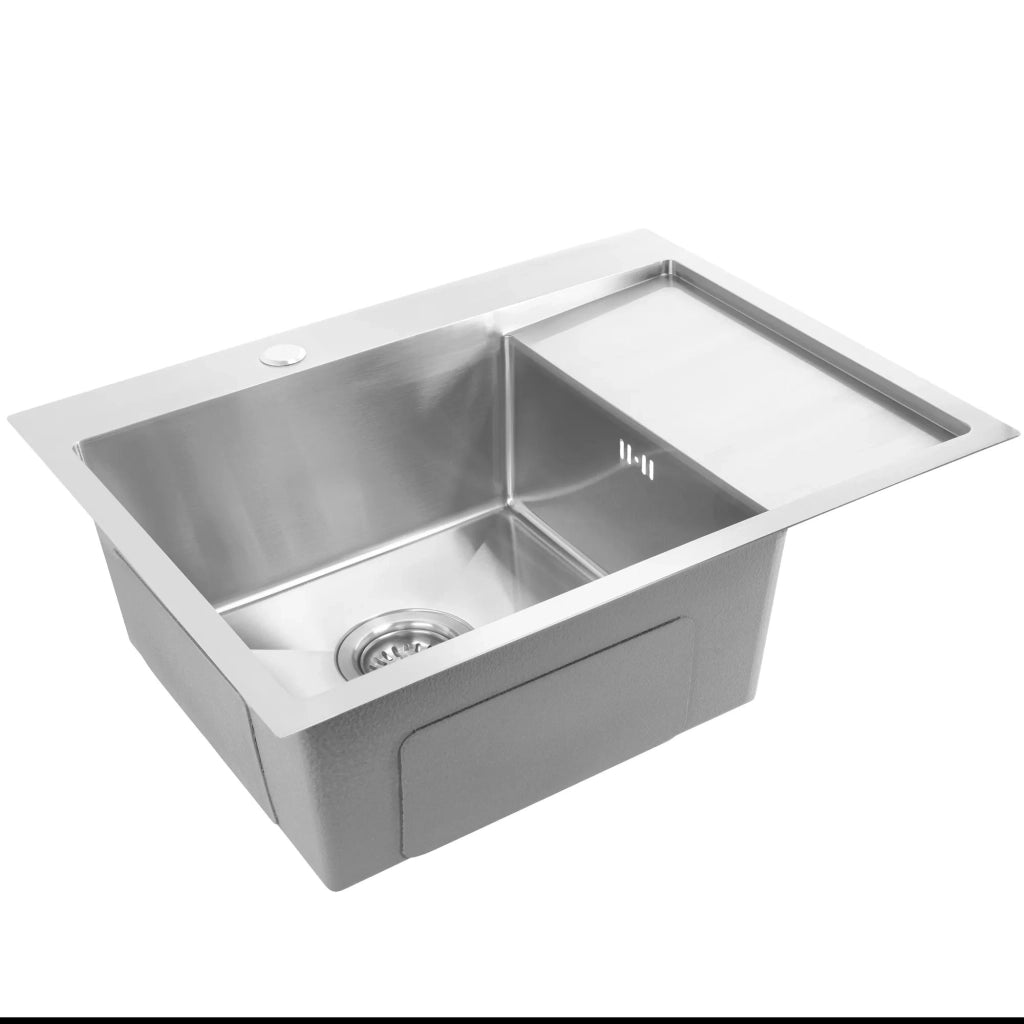 Lavello In Acciaio Fin Brush Nickel senza rubinetto da cucina