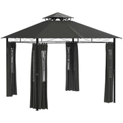 Gazebo da giardino 3x3 ¨C zephmum ¨C grigio scuro