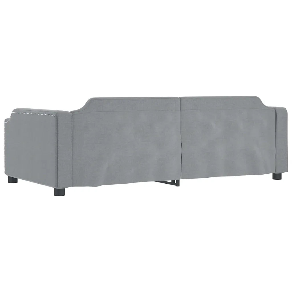 Divano Letto Estraibile Cassetti Grigio Chiaro 100x200 Tessuto
