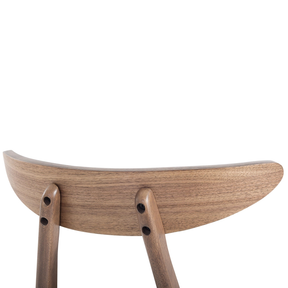 Set di 2 sedie da pranzo in tessuto di poliestere grigio struttura in legno scuro design rustico senza braccioli