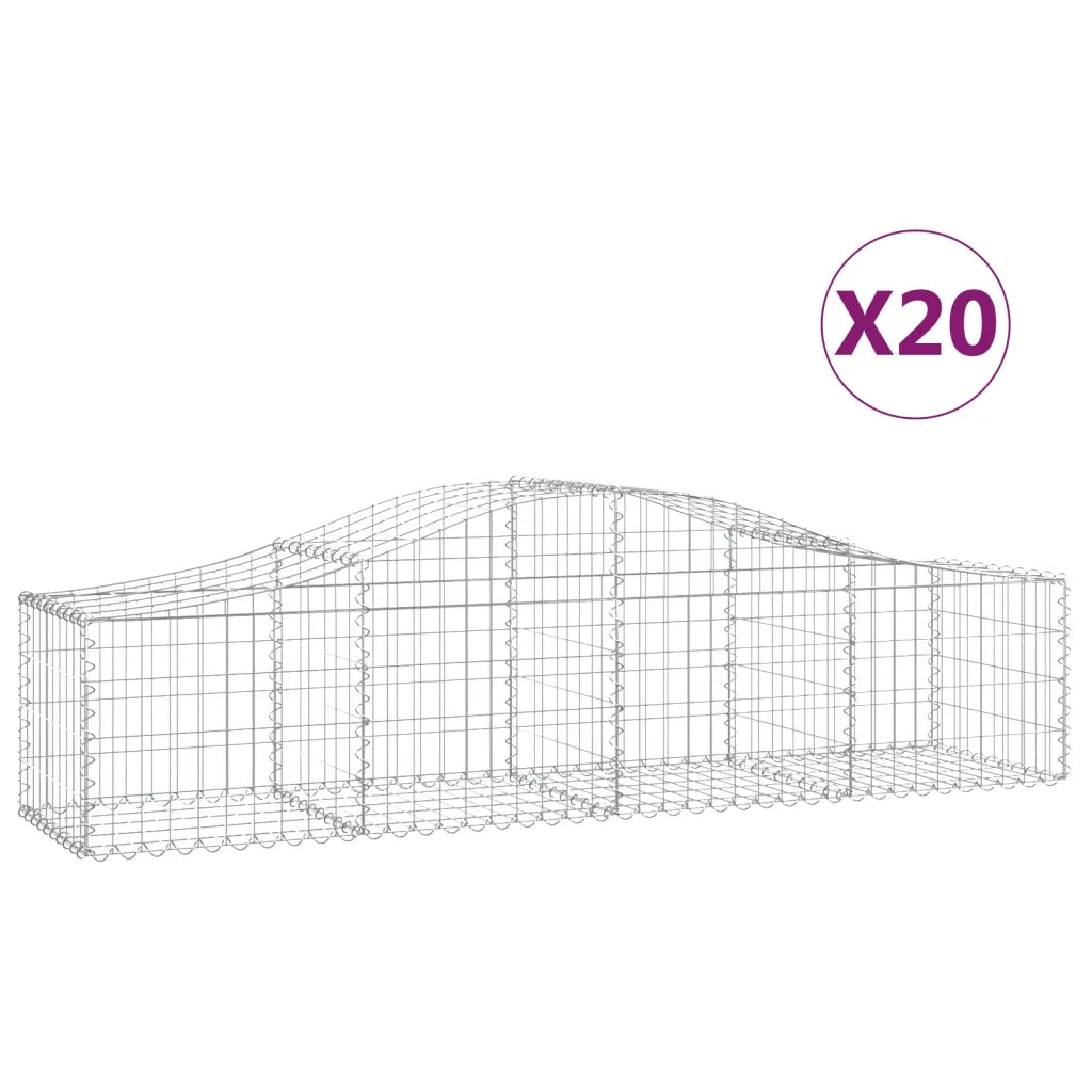 Cesti Gabbioni ad Arco 20 pz 200x50x40/60 cm Ferro Zincato 3145592