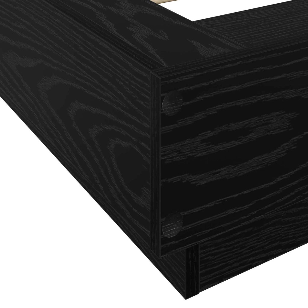 Letto con LED Rovere Nero 80 x 200 cm Legno ingegnerizzato 3429587