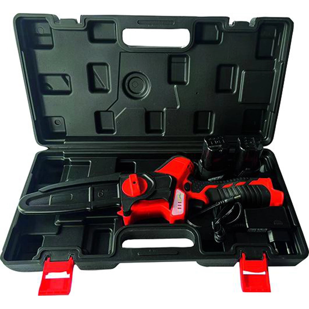 POTATORE SEGHETTO MOTOSEGA A BATTERIA 16,8V+2 BATTERIE 2Ah 14cm SG-TR1600 SANDRIGARDEN