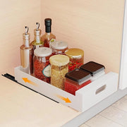 Carrello di caricamento telescopico, 43 cm x 35 cm x 6 cm, cassetti estensibili, ripiani di stoccaggio, senza foratura, cassettiera estensibile con guide e maniglia, cassettiera estensibile per cucina, bianca