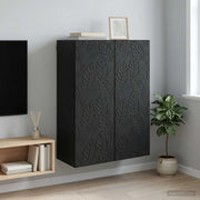 Mobiletto a muro 66 x 34,5 x 90 cm Legno ingegnerizzato Nero 898736