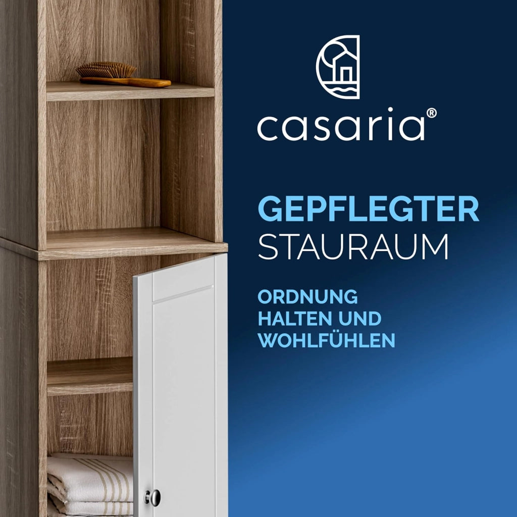Casaria® Mobile Alto Bagno 6 Ripiani 170x34x26cm Armadio Salvaspazio Mobiletto Asciugamani Mobili a Colonna Arredo Bagno Mobiletti Salvaspazio
