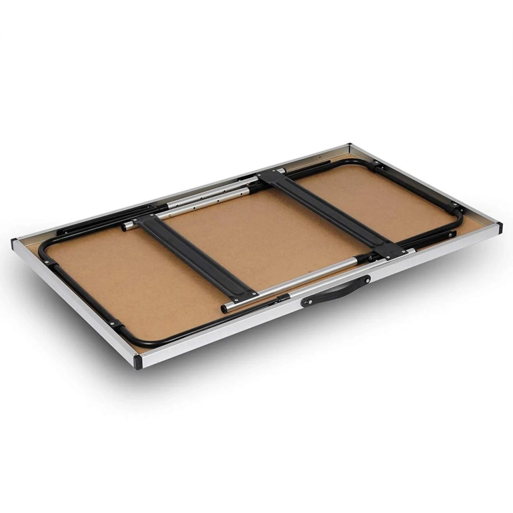 Tavolo da giardino pieghevole multiuso da campeggio regolabile 100 x 60 cm nero 19_0000970