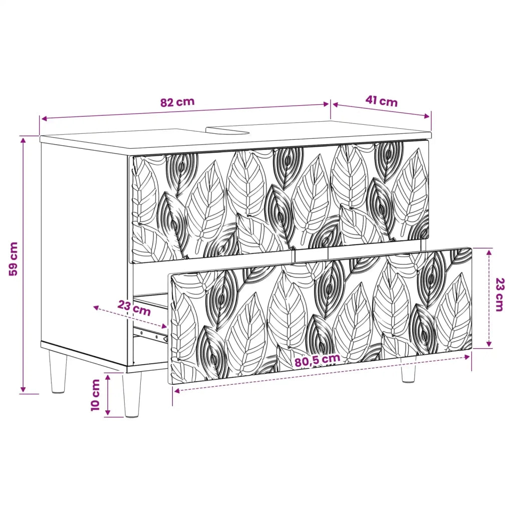 Armadio per Lavabo da Bagno DELFT Bianco 82 x 41 x 59 cm 897015