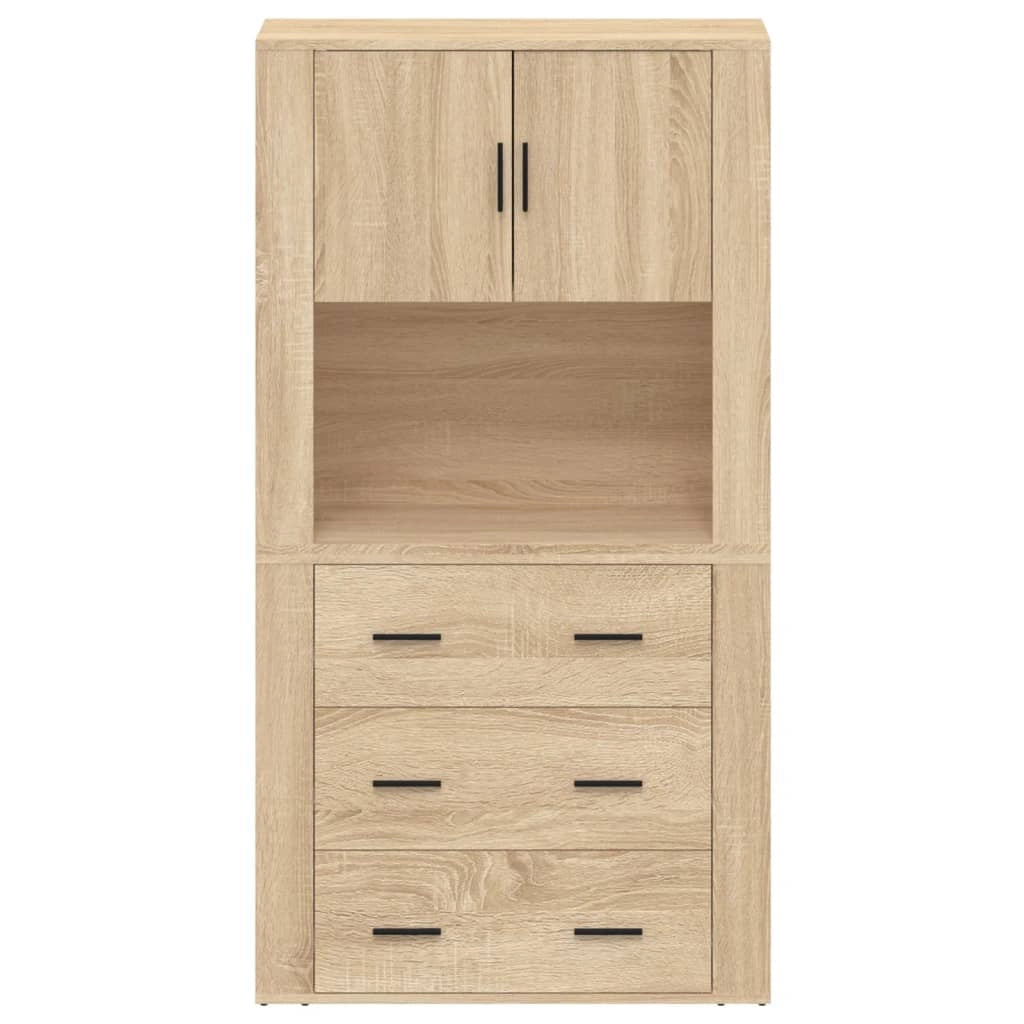 Buffet credenza cassettiera armadio mobile contenitore organizer cucina soggiorno salotto legno ingegnerizzato Sonoma alto marrone 02_0034218