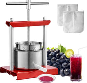 Centrifuga a mano per succo di agrumi - Citruspers per cucina - Centrifuga a mano per frutta - 6L - Centrifuga a mano per arance e uva - In acciaio inossidabile + alluminio - Argento