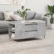 Tavolino Salotto-Tavolino da soggiorno-Tavolo Grigio Cemento 102x44,5x50cm Legno Multistrato 888141