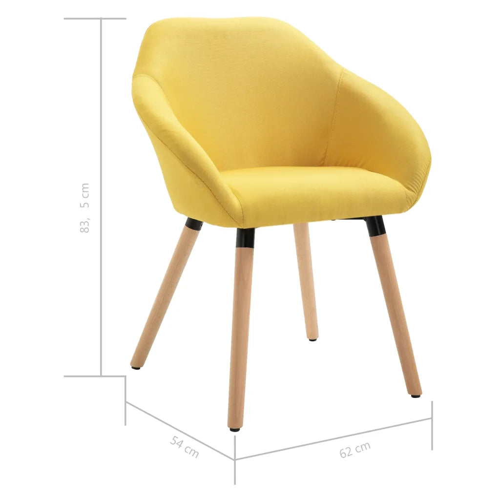 Sedie da Pranzo 4 pz Gialle in Tessuto cod mxl 75513