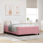 Struttura del letto con materasso Rosa 160 x 200 cm Tessuto