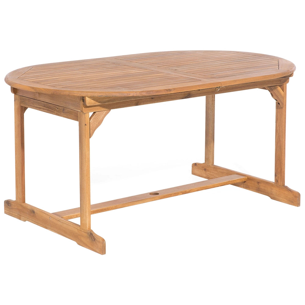 Set da pranzo per esterni in legno di acacia chiaro tavolo da 8 posti sedie pieghevoli design rustico