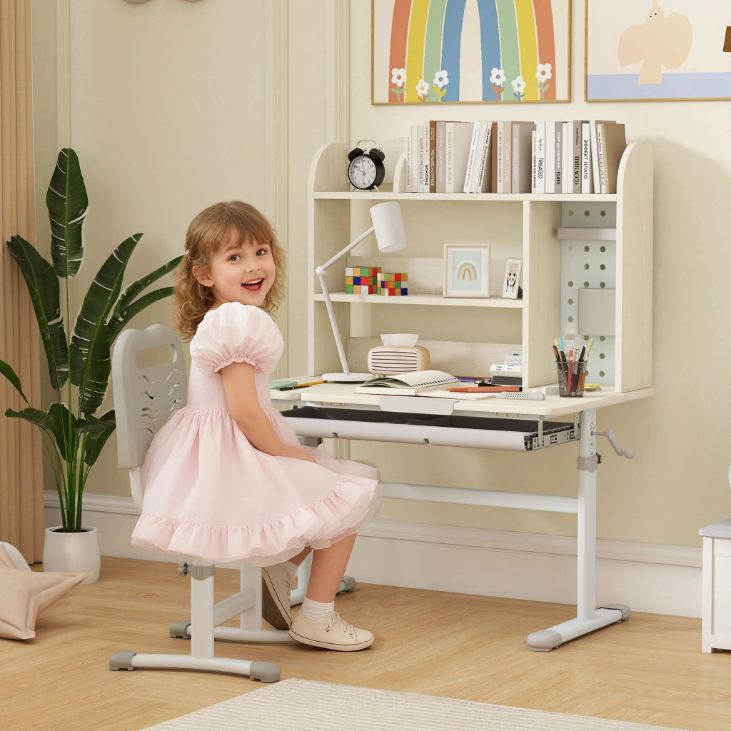 Scrivania regolabile per bambini con piano inclinabile ¨C Minimal ¨C 80x51x108.5-130.5 cm, naturale