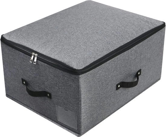 Cassetto ripiegabile con pannello divisorio, maniglie e chiusura a raccordo - Organizzatore per coperte, abbigliamento e altro - 52x40x26cm