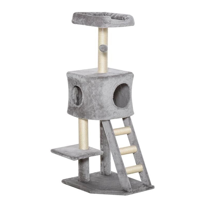 TIRAGRAFFI MULTILIVELLO PER GATTI, CUCCIA E CORDE IN SISAL GRIGIO CHIARO