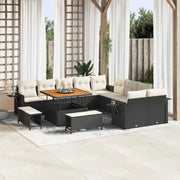 Set Divano da Giardino 13 pcs Nero polyrattan