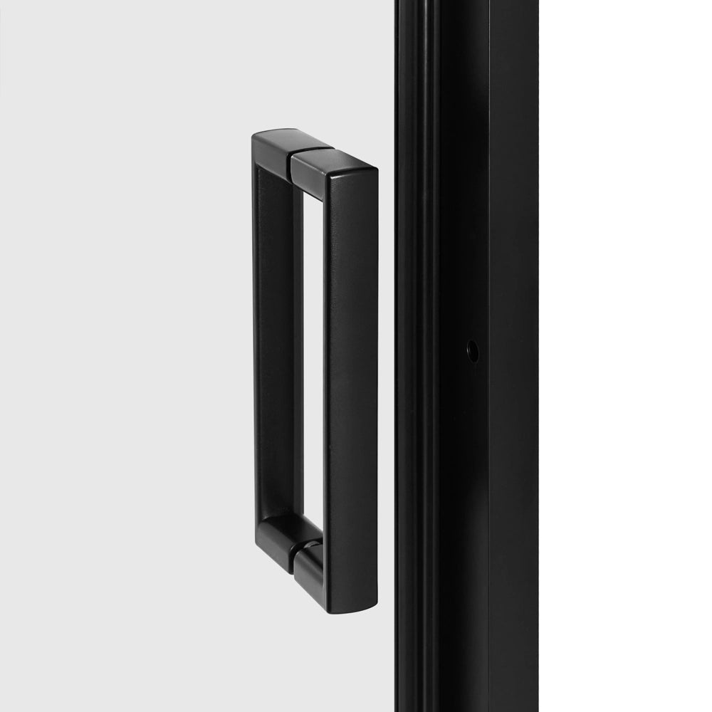 Porta da doccia pieghevole in vetro temperato trasparente con anta 120 x 190 cm nero design elegante