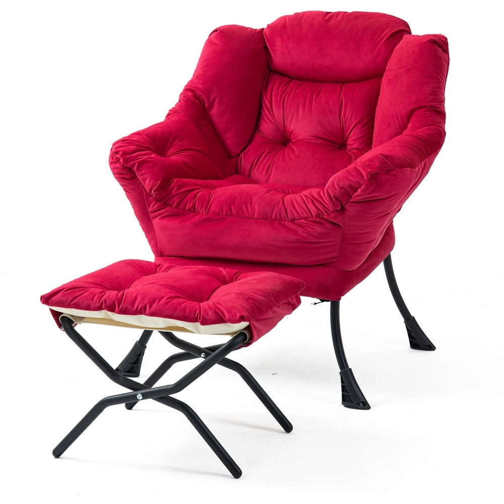 Poltrona Relax con Poggiapiedi Pieghevole e Tasca Laterale ¨C MINIMAL ¨C Tessuto, Stile Moderno