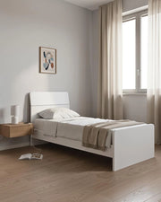 Letto Comby con fascioni e pediera - Letto singolo 87 x 197 - Struttura bianco - Rete e materasso esclusi_