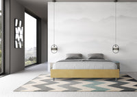 Letto Matrimoniale Extra Large Sommier 190x200 cm con Rete Azelia Ocra