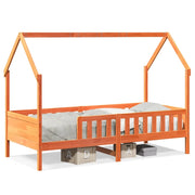 Giroletto Casetta Bambini | Letto Infantile | Lettino Marrone Cera 90x200 cm Massello Pino