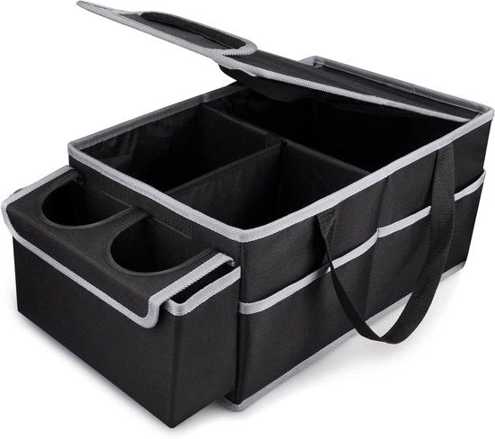 Organizzatore per Auto Opportuno - Organizzatore per Sedile Auto Idrorepellente con Contenitore per Bevande (Nero)