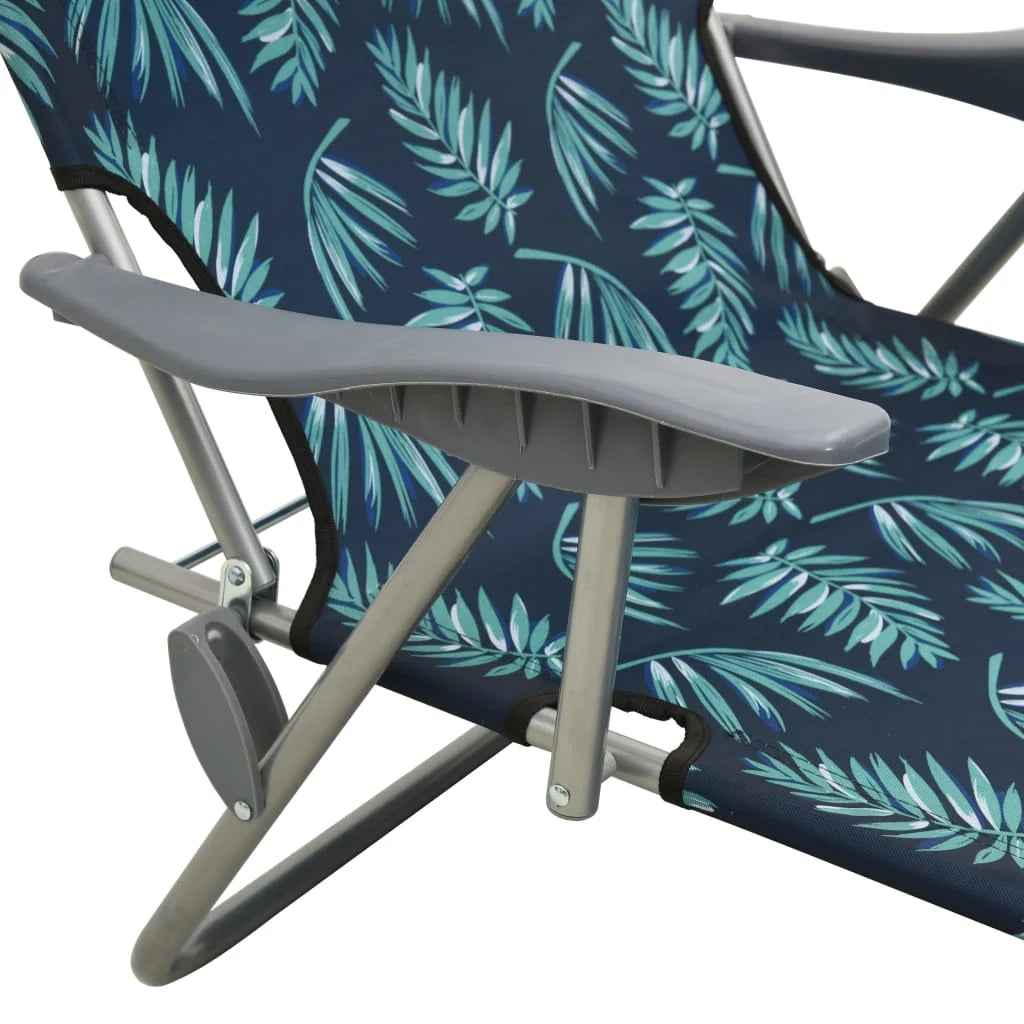 Lettino prendisole sedia a sdraio lettino prendisole letto da giardino mobili da esterno per patio con tettoia in acciaio motivo a foglie 02_0012266