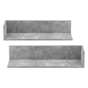 Set di 2 eleganti mensole da parete mensole di design sospese capacità di carico 8 kg pannello di particelle rivestito in melamina 75 x 17 x 17 cm grigio 03_0005757