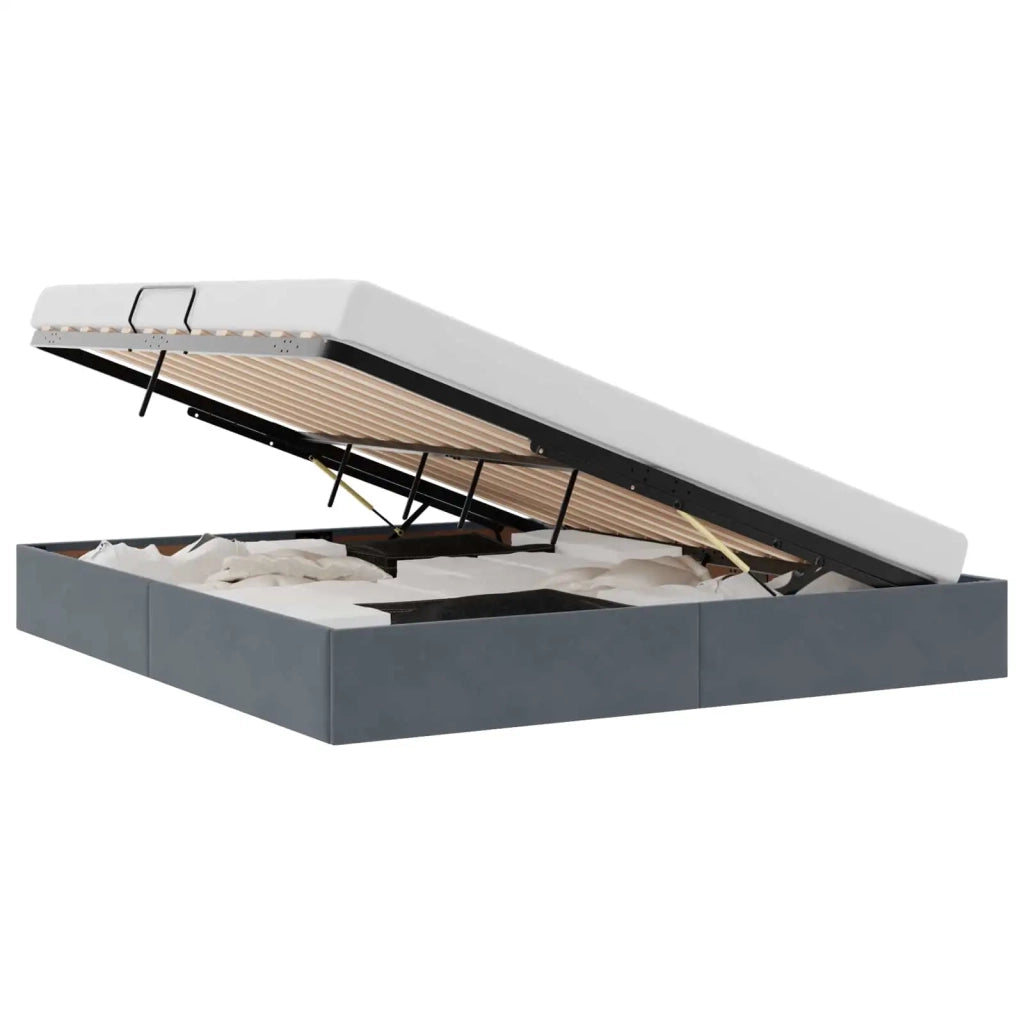 Letto con Contenitore Grigio Scuro 180 x 200 cm Velluto 3370128